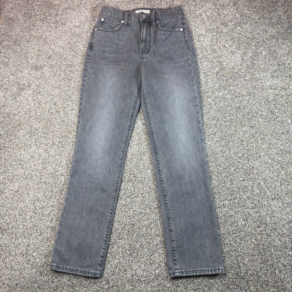 Madewell The Perfect Vintage Jean Faded Black High Rise Straight Leg Size 25